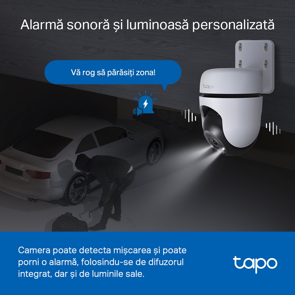 Camera IP Exterior TP-Link Tapo C510W 2K QHD, 360°, IP66 - imagine 9