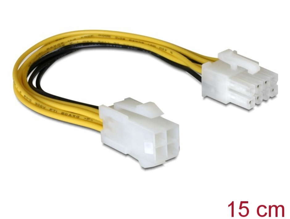 Cablu Delock EPS 8pin la ATX 4pin, 15cm