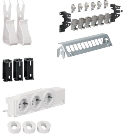 Set multimedia Hager UM00M1, 3 prize Schuko, 6x RJ45