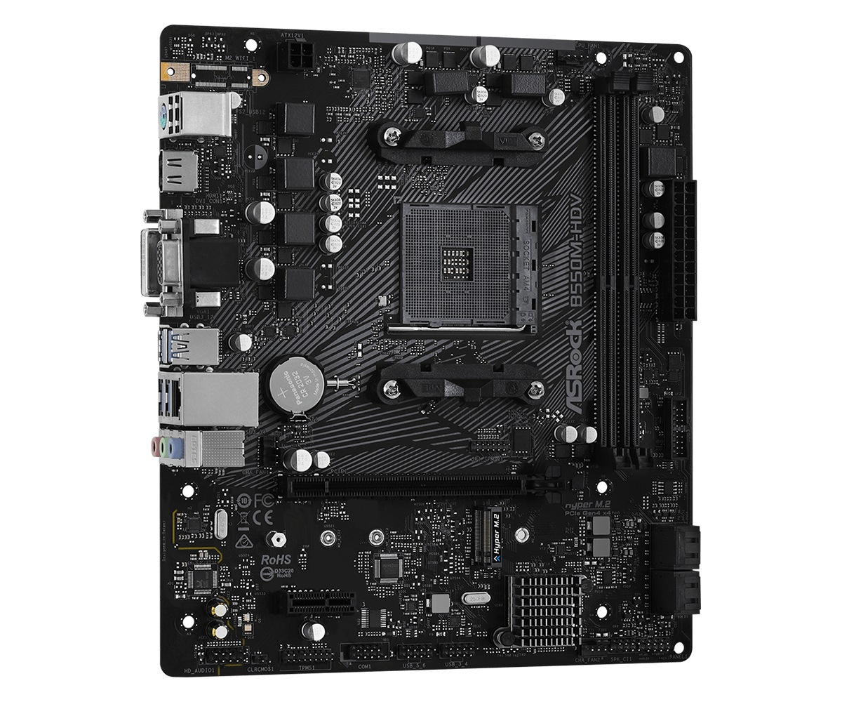 PLACA de BAZA Asrock "B550M-HDV", skt AM4, mATX, AMD B550, 2 x DDR4, max. 64 GB, 4 x SATA, 1 x M.2, 7.1, "B550M-HDV" - imagine 4