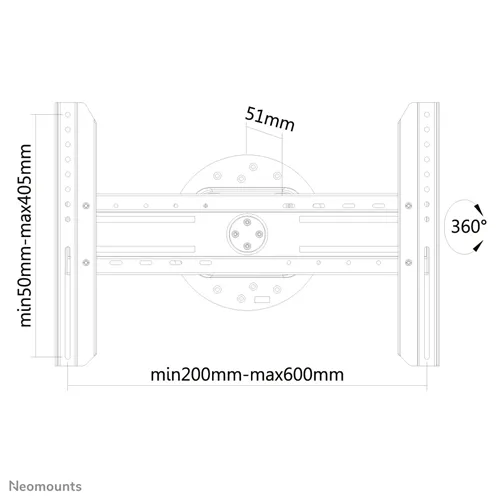 Suport TV Neomounts LED-WR100 37-75" Rotativ Negru - imagine 3