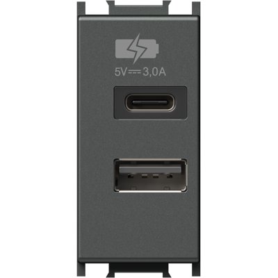 Modul Încărcător USB 3.0A TEM, Antracit