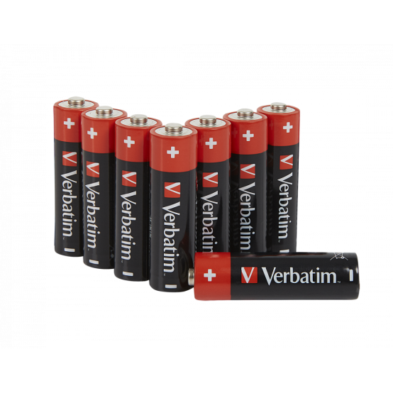 Baterii AA Alkaline Verbatim 8 bucati - Energie de Durata