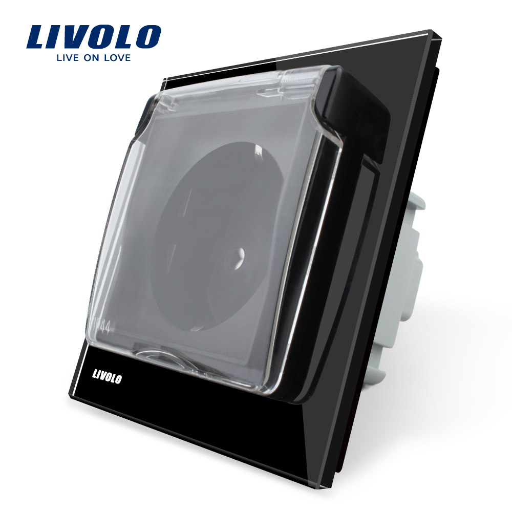 Priza Simplă Livolo Sticlă, IP44, 16A - imagine 3