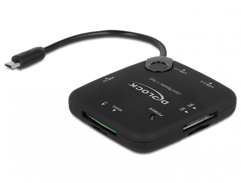 Cititor Carduri + Hub USB 2.0 OTG Delock