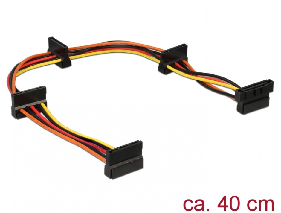 Cablu SATA la 4x SATA, Delock, 40cm