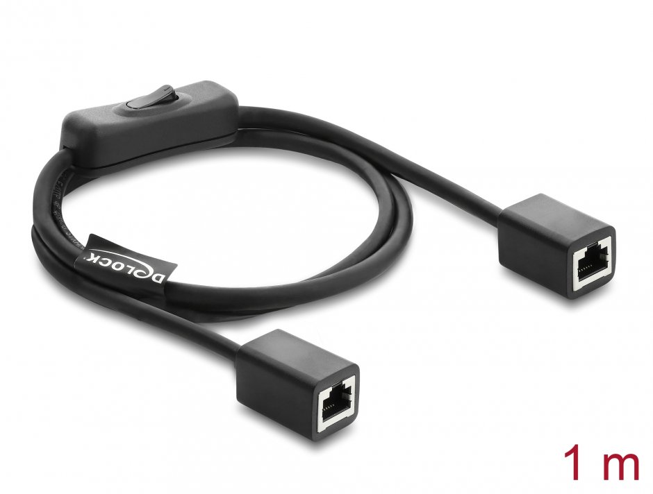 Cablu Rețea RJ45 Cat.6 F/UTP 1m cu Switch Delock 81566