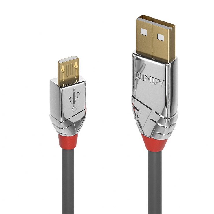 Cablu USB 2.0 Micro-B Lindy, 1m, Aurit