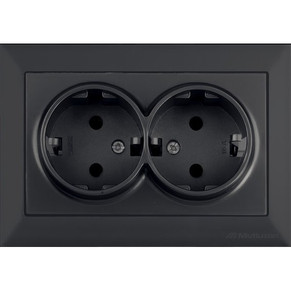 Priza Dubla CP Mutlusan Candela, Negru Catifea, 16A
