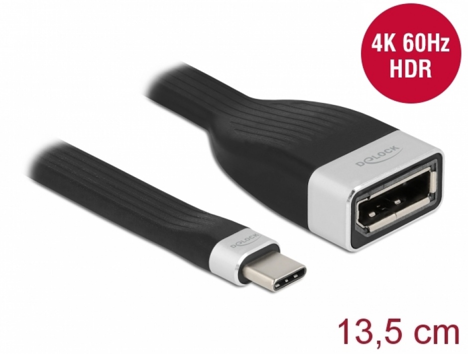 Adaptor USB-C la DisplayPort 4K Delock