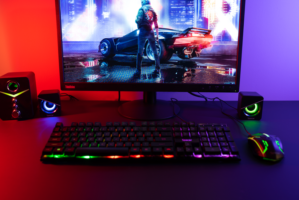 Boxe Gaming SPACER 2.1 11W RMS cu LED RGB - Negru - imagine 7