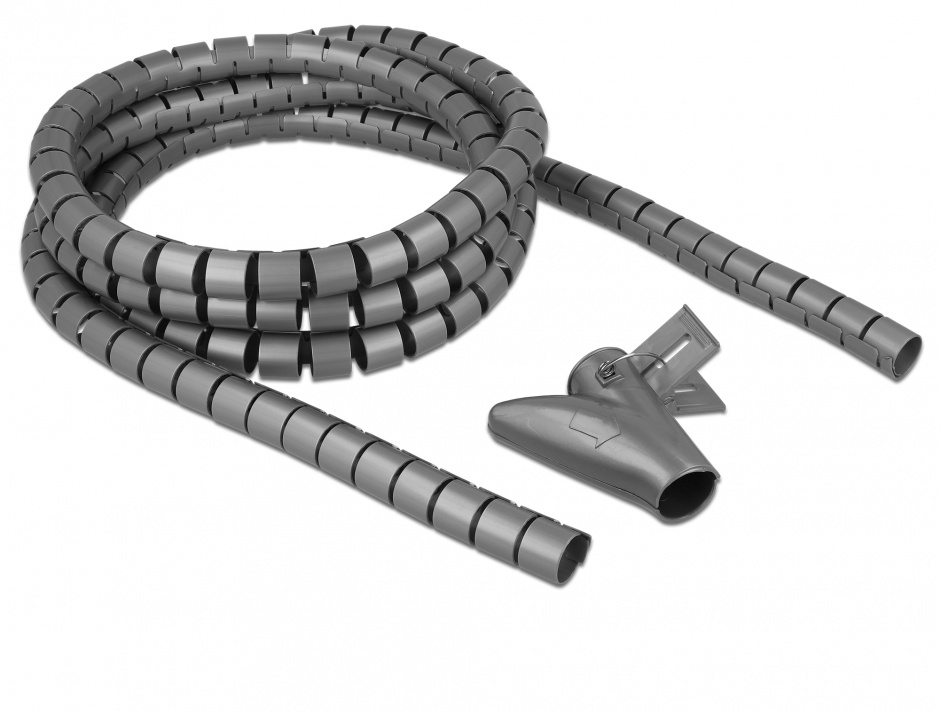 Organizator Cabluri Spiralat Delock 2.5m Gri