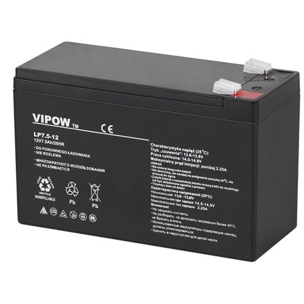 Acumulator AGM 12V 7.5Ah Vipow BAT0214, Fără Întreținere