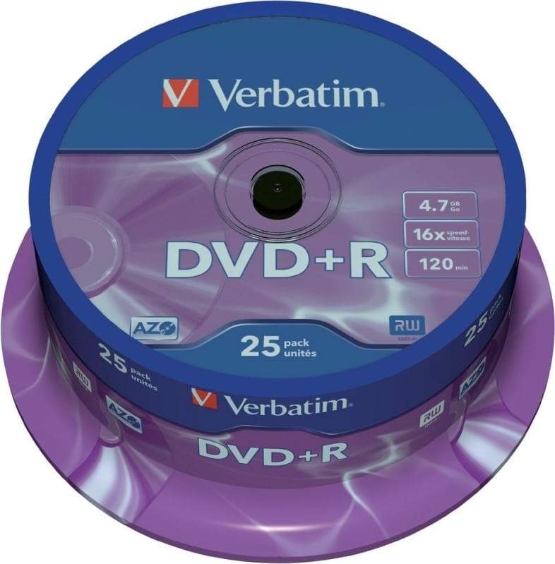 DVD+R Verbatim 4.7GB 16x 25 buc - Disc Single Layer Calitate Premium