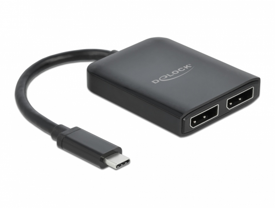 Adaptor USB-C la 2x DisplayPort Delock MST