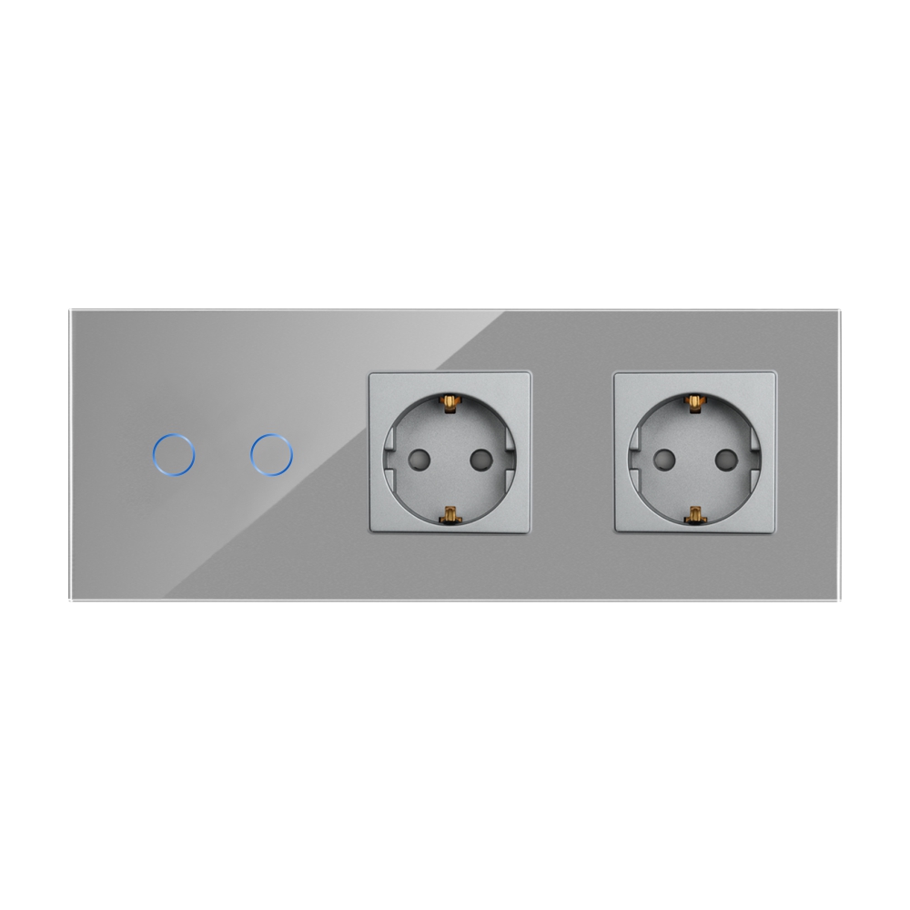 Intrerupator Dublu + 2 Prize Sticla Luxion - imagine 14