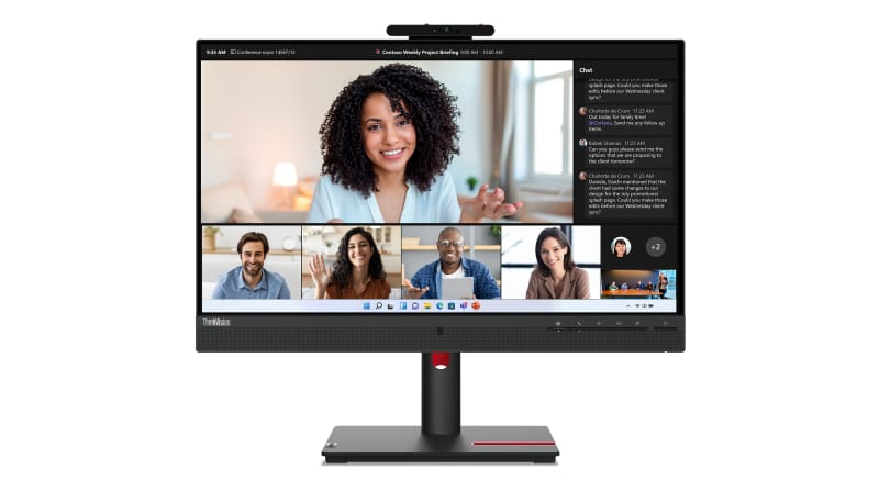 Monitor Lenovo ThinkVision T24mv-30 23.8" IPS FHD cu Cameră 5MP - imagine 2