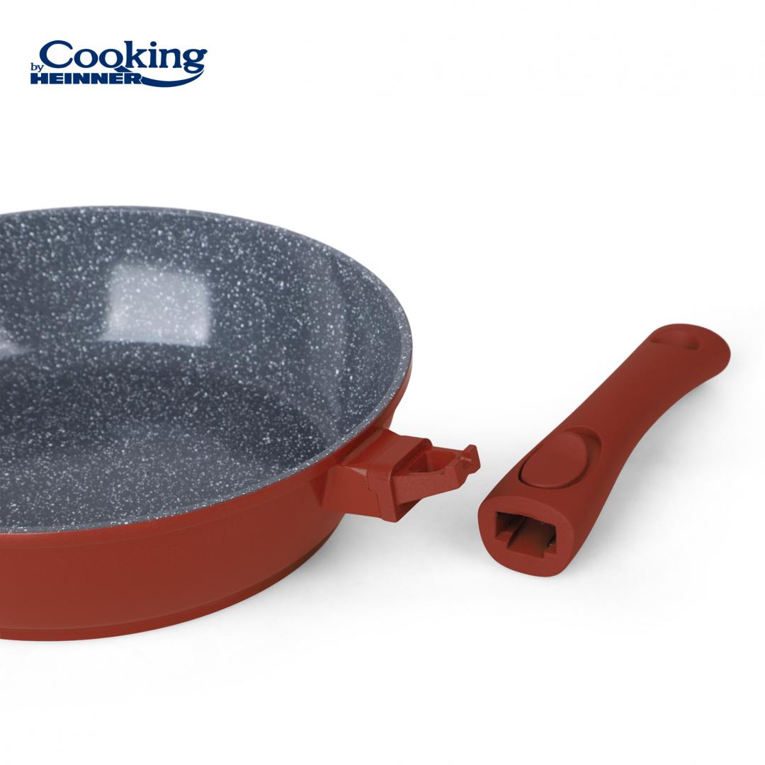 Tigaie Adâncă Heinner Calabria 26cm cu Capac - Aluminiu Premium - imagine 3