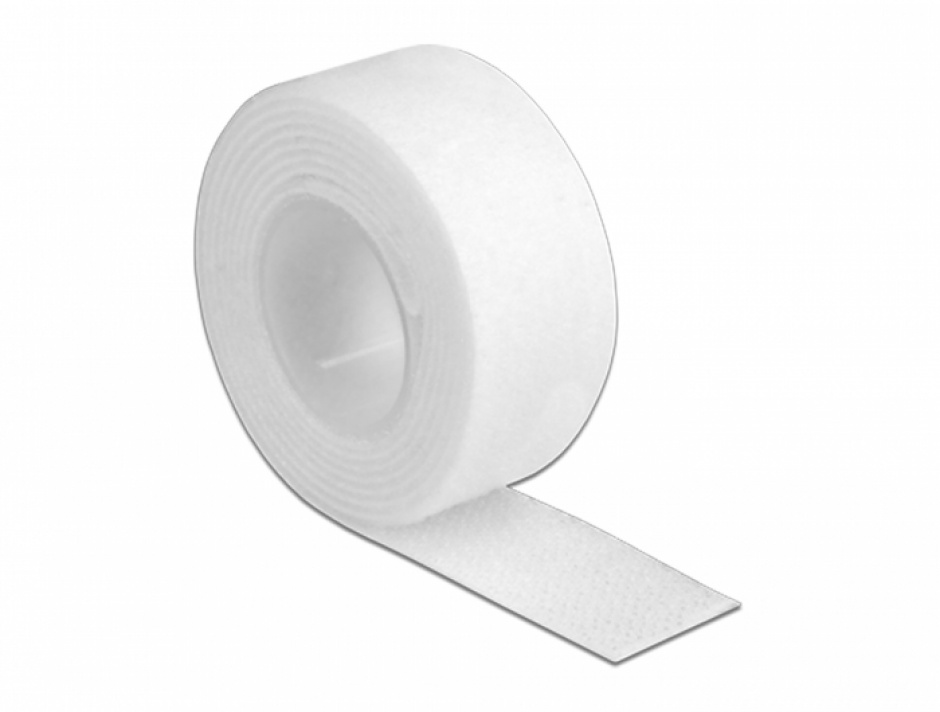 Rola Velcro Alb 1m x 20mm Delock