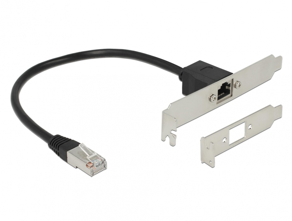 Cablu RJ45 Delock 30cm cu Bracket Low Profile