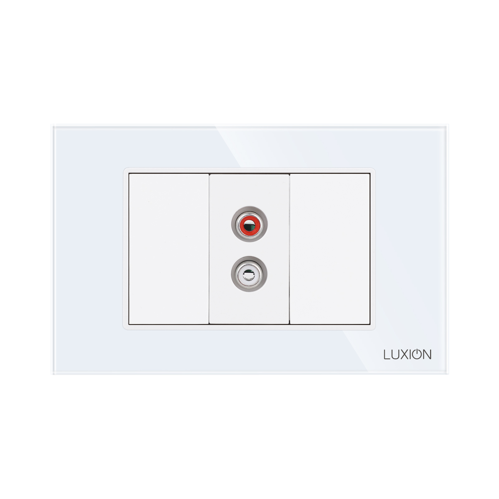 Priza Audio 1M + 2 Taste False LUXION cu Rama din Sticla 3M - imagine 2