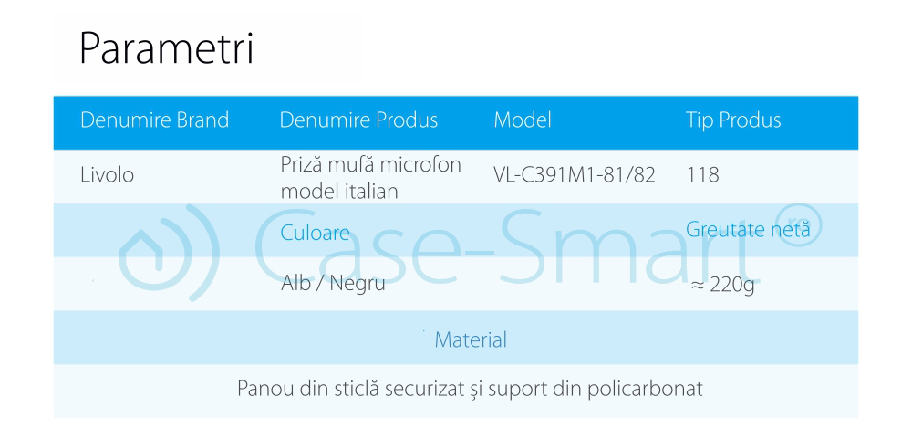 Priza Microfon Livolo Sticlă Standard Italian - imagine 5