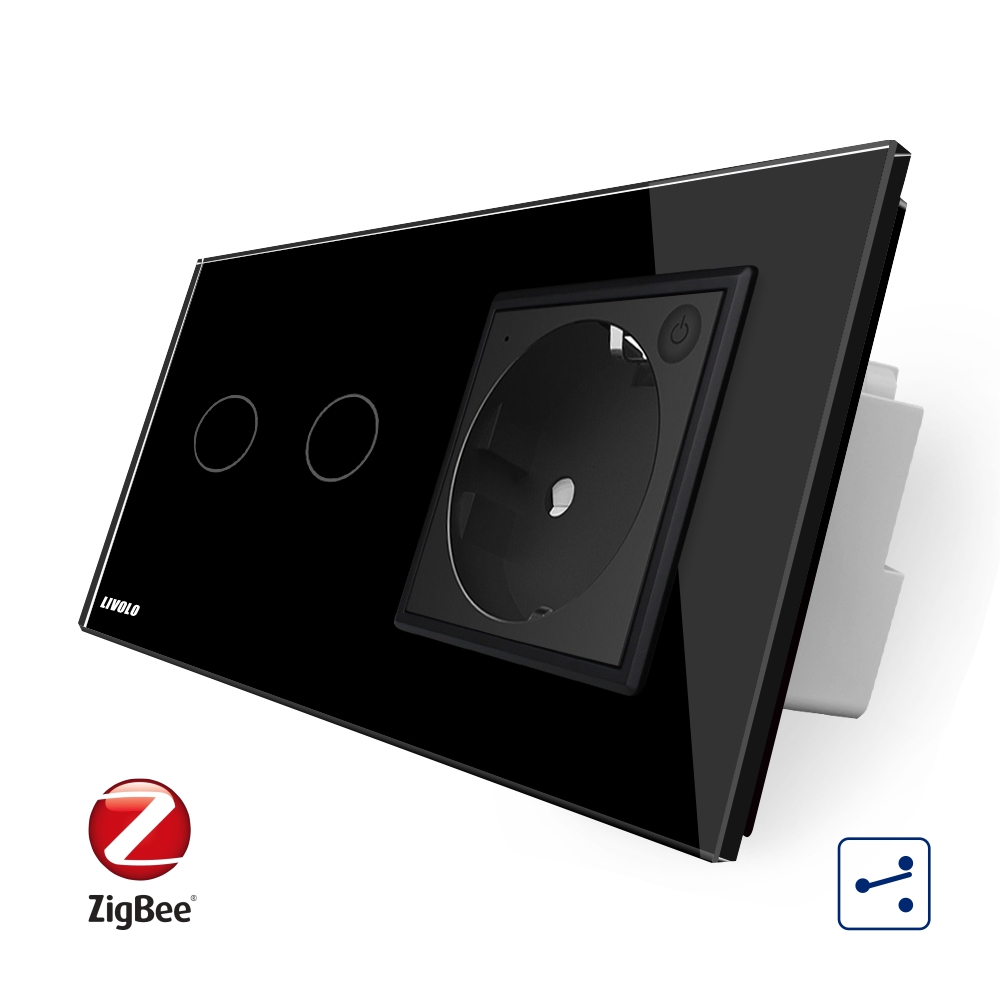 Intrerupator Dublu ZigBee + Priza Livolo, Smart - imagine 5