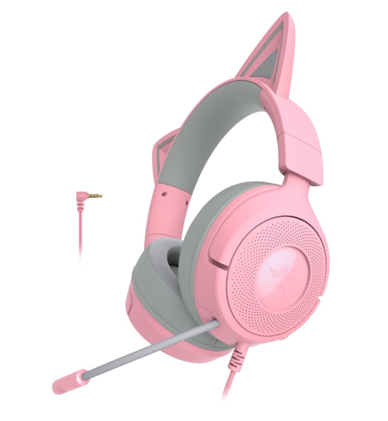 Căsti Gaming RAZER Kraken Kitty V3 X Roz, USB - imagine 2