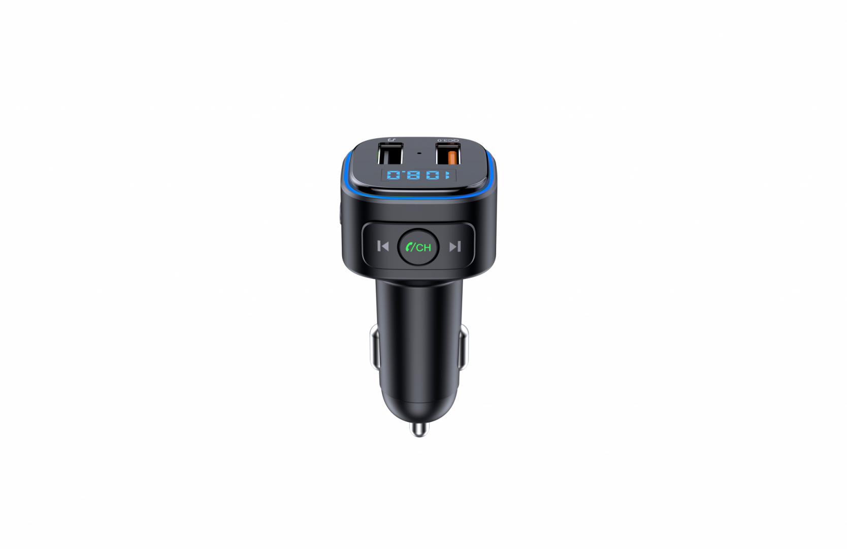 Modulator FM Serioux ABFM46, Bluetooth 5.0 , raza actiune de până la 5 m, voltaj intrare: 1x DC 12V/24V, 2 porturi USB: 1 X USB QC3.0 1 ...