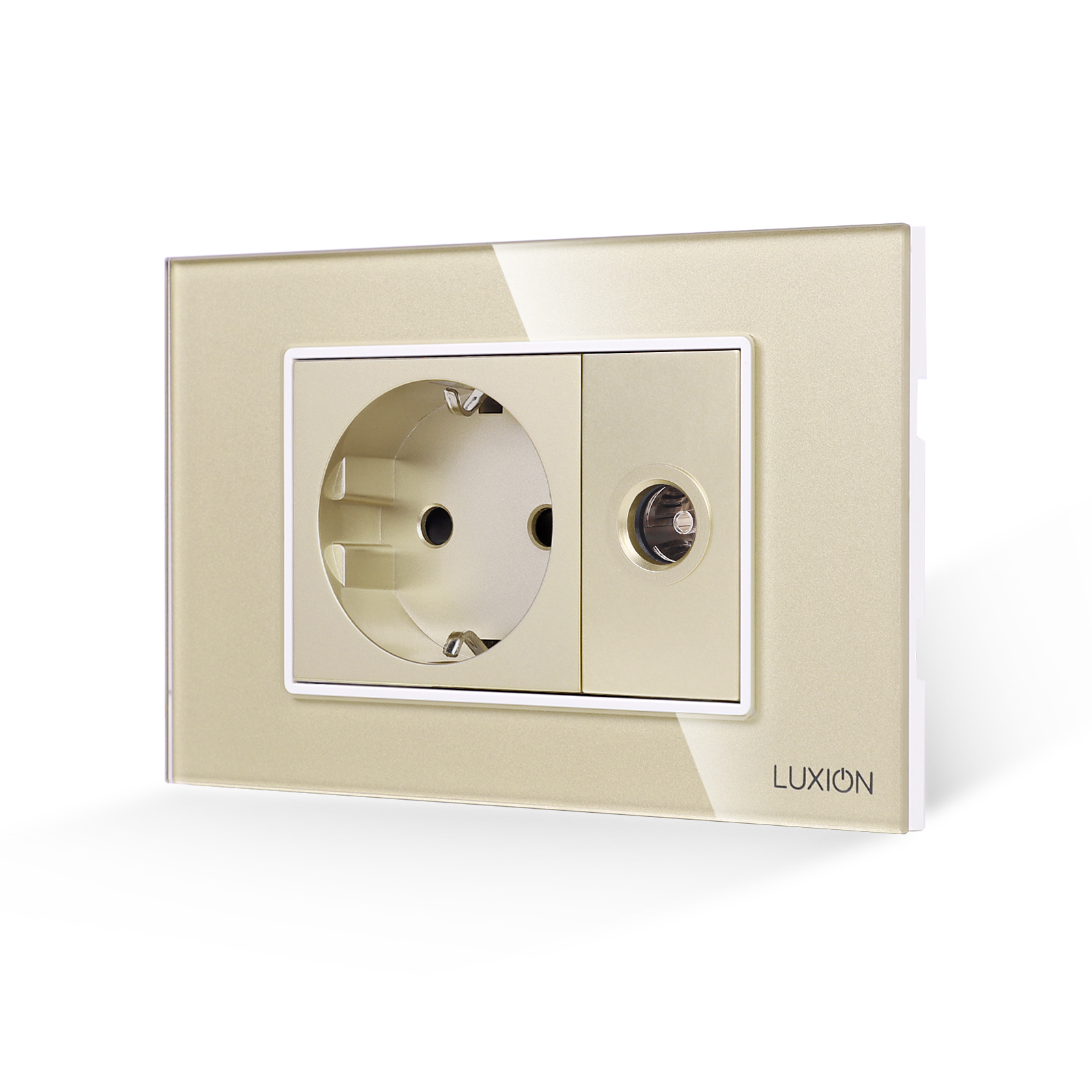Priza Schuko + Priza TV cu Rama din Sticla LUXION, 3M - imagine 9