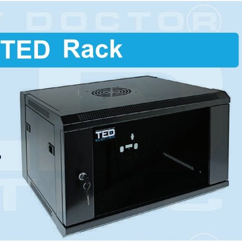 Rack 9U Wall Mount Ted Electric cu Geam