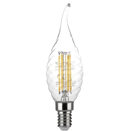Bec LED V-TAC E14 4W Spirala, Lumina Caldă