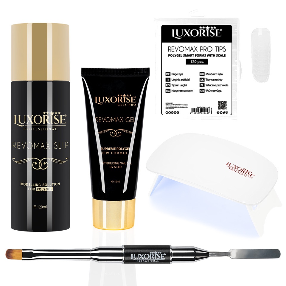 Kit PolyGel Nail Me Up cu Lampa #03 + Tipsuri