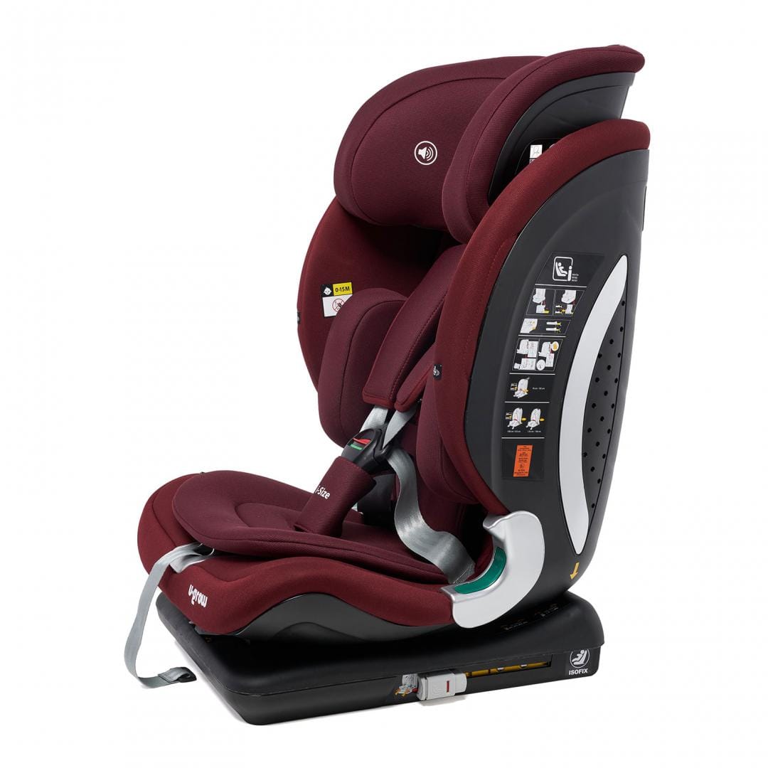 Scaun Auto I-Size Isofix 76-150cm cu Boxă Bluetooth - Roșu - imagine 14