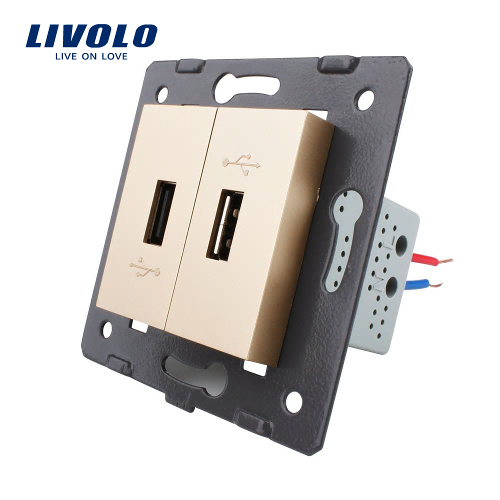 Priză Dublă USB Livolo, 2.1A, Metal - imagine 8