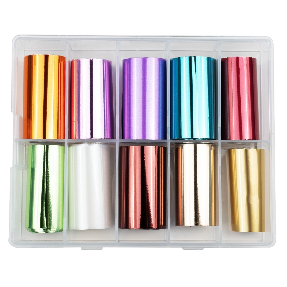 Folii Transfer LUXORISE Shiny Holo 10 buc pentru nail art