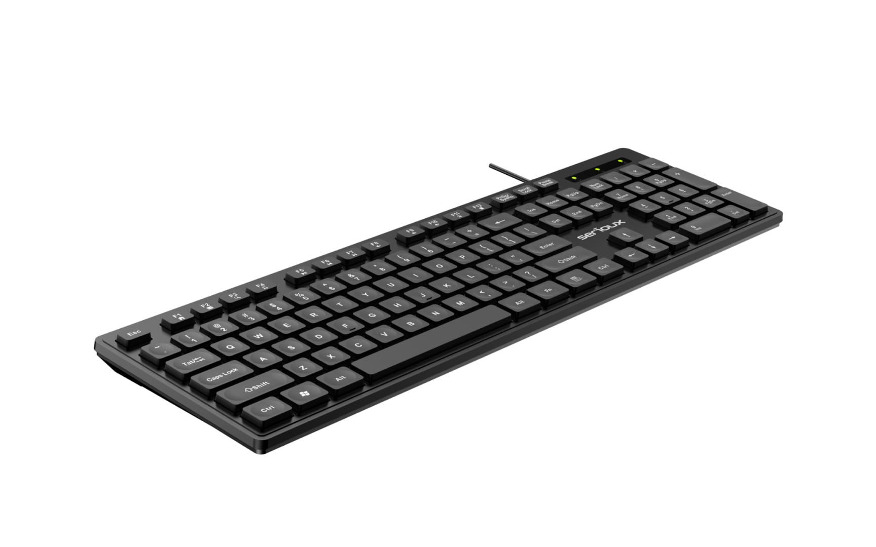 Tastatura Serioux USB cu Fir 104 Taste - Negru, US Layout - imagine 4