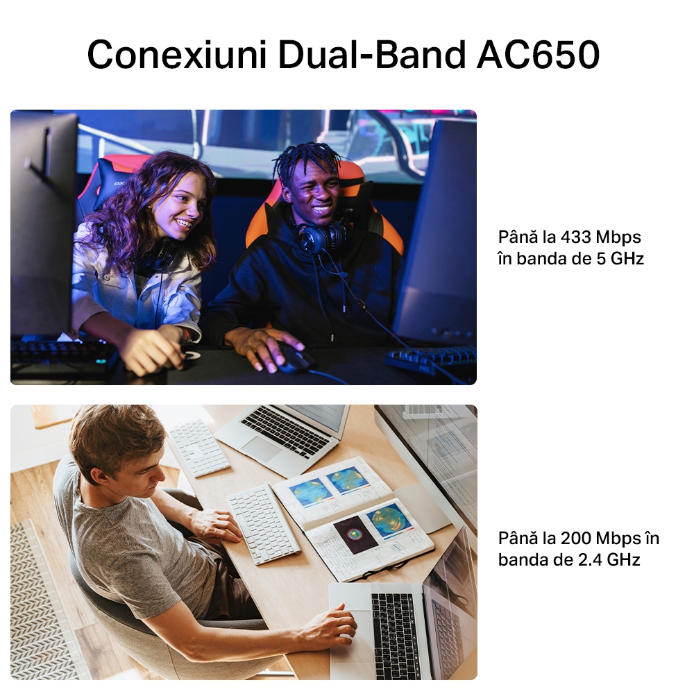 Adaptor Wireless Mercusys MA20N Dual Band AC650 - USB Nano - imagine 5