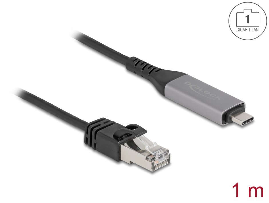 Adaptor USB-C la RJ45 Gigabit 1m Delock
