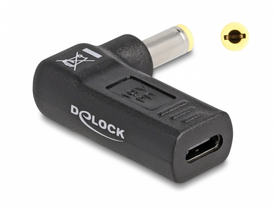 Adaptor Delock USB-C la DC 5.5x2.5mm 19V/3A