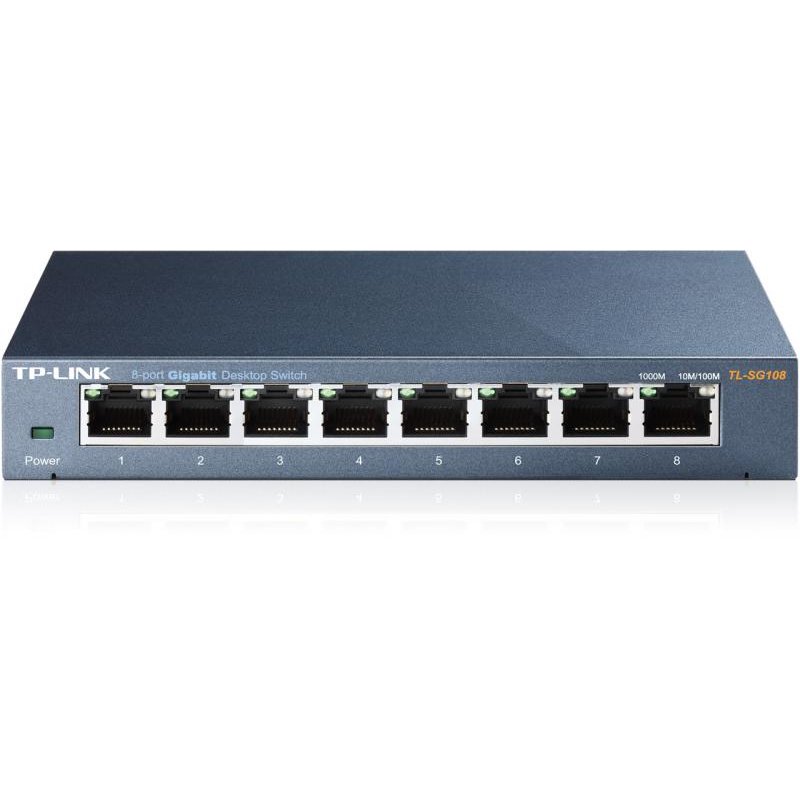 Switch TP-Link TL-SG108, 8 Porturi Gigabit, Metal