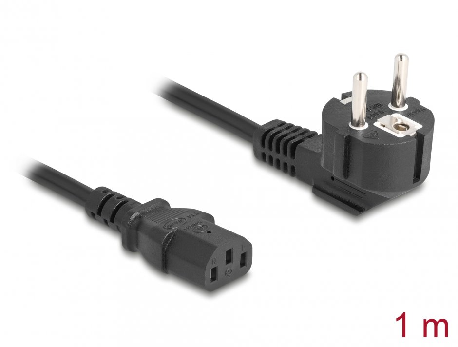Cablu alimentare PC Delock Schuko la IEC C13, 1 m, 10 A