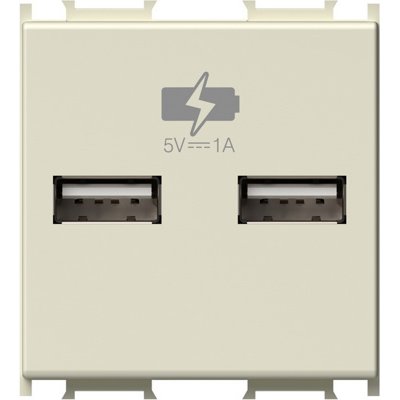 Modul USB 2x5V 1A TEM, Alb - imagine 1