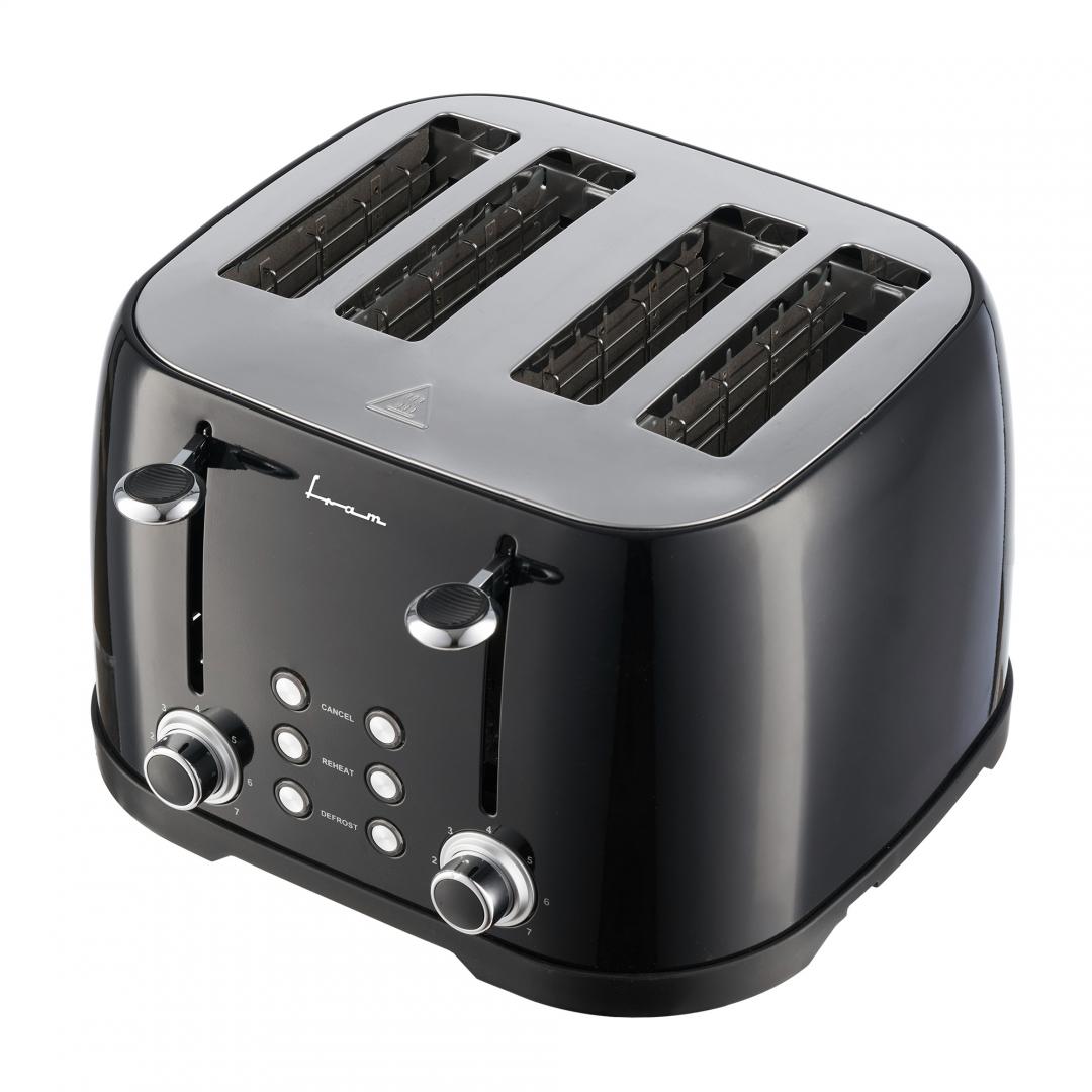 Prăjitor de Pâine FRAM FTP-800BK, 4 Felii, 1600W, Negru - imagine 2