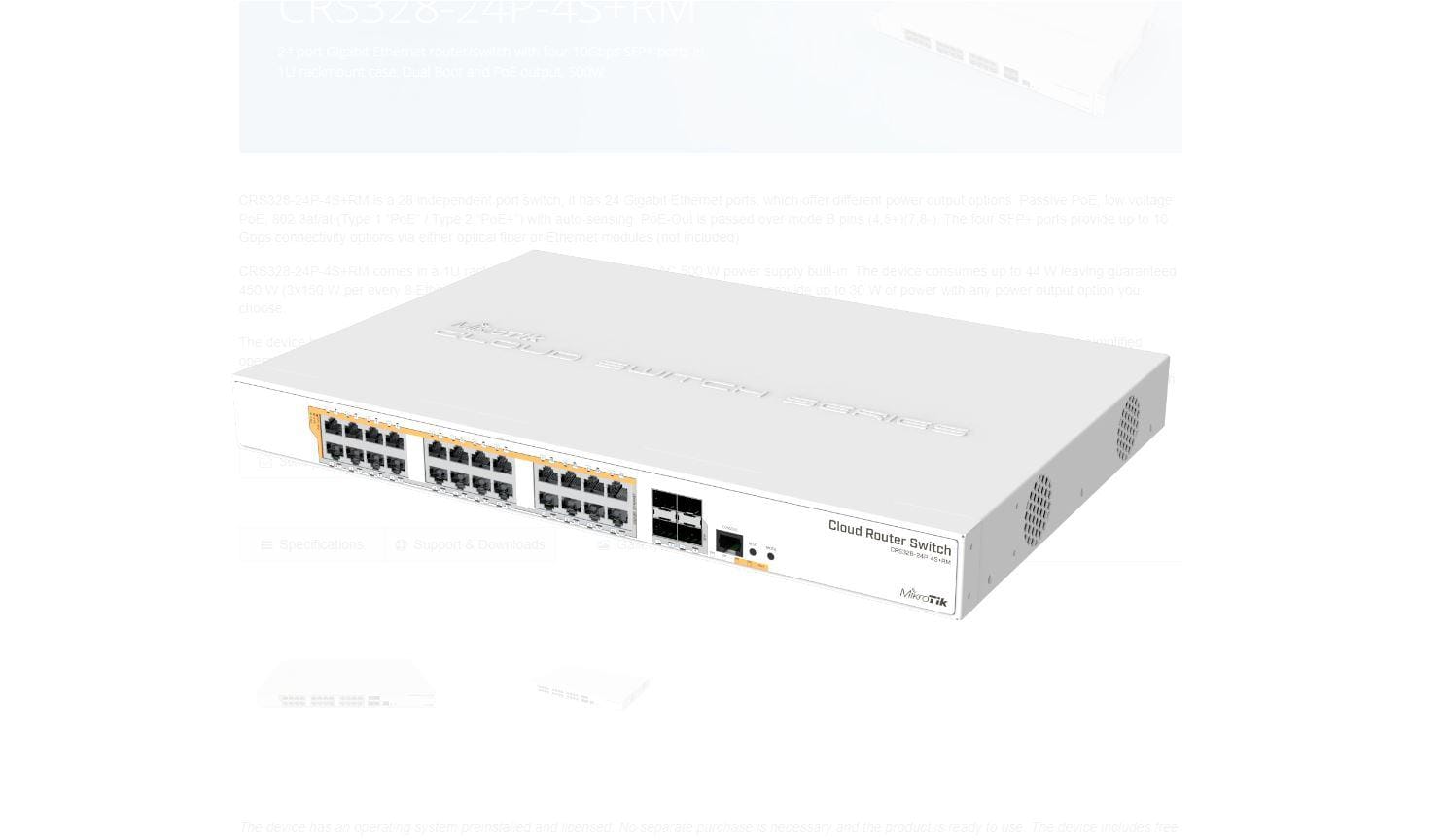 Switch Mikrotik CRS328-24P-4S+RM 24 Porturi PoE+ Rackabil - imagine 3