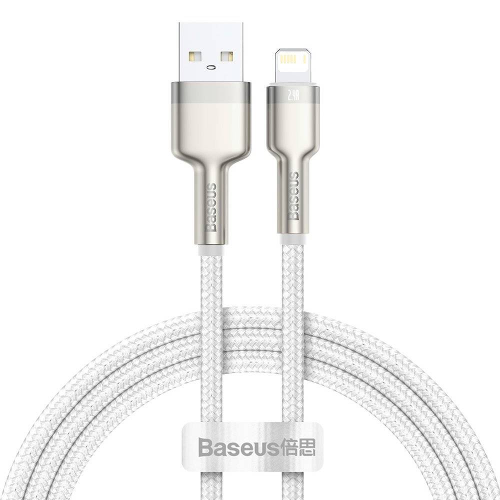 Cablu Baseus Lightning 1m, 2.4A Fast Charging, Alb