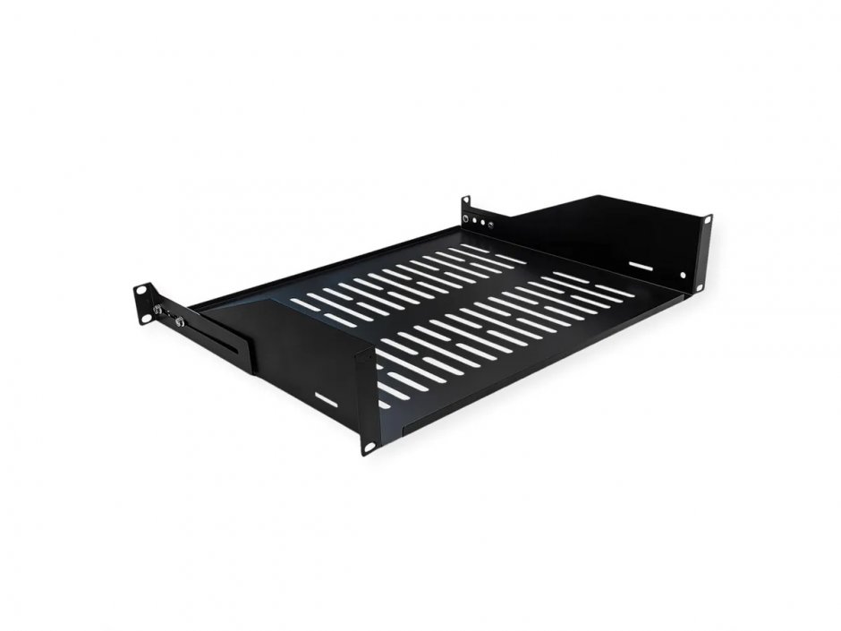 Sertar Fix 19" Value 2U, 440x350 mm, 25 kg, Negru