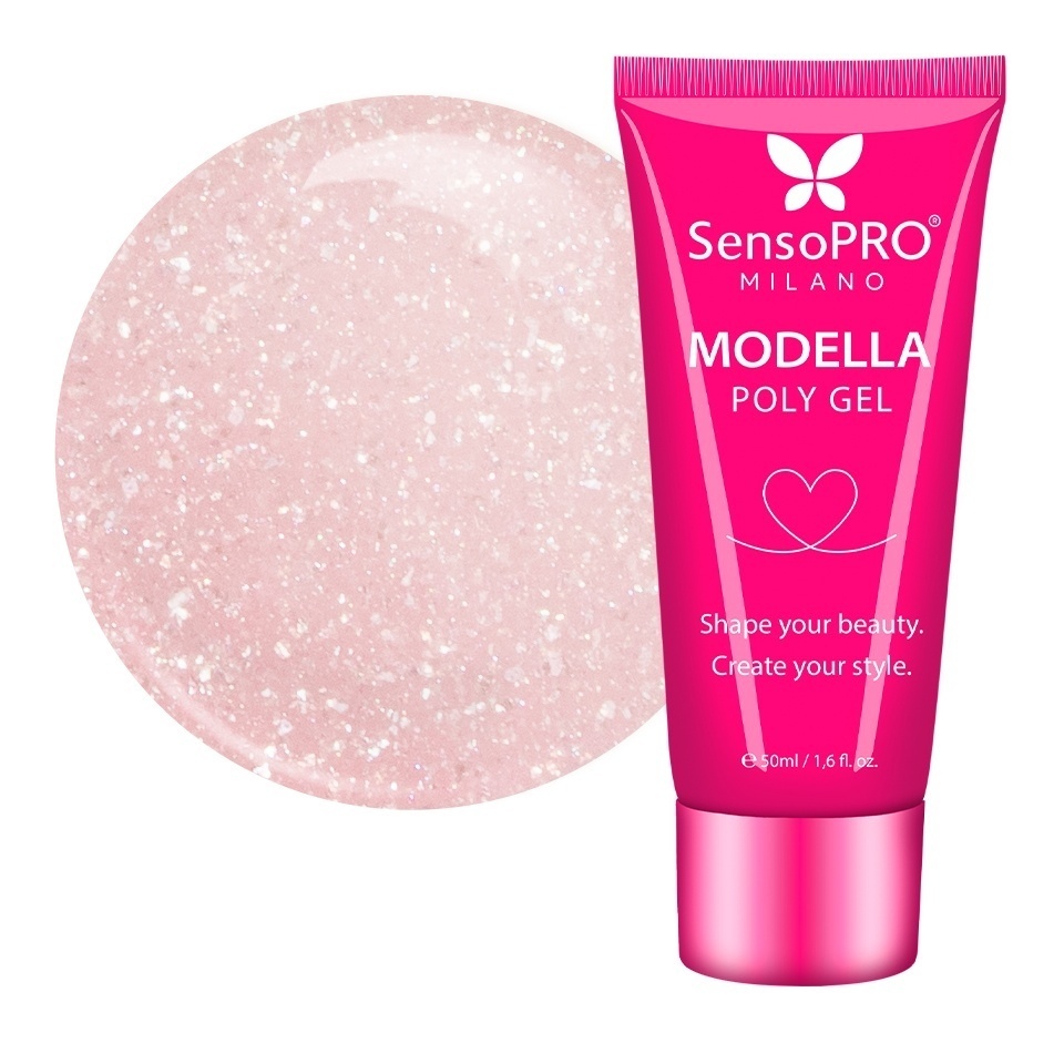 Polygel MODELLA SensoPRO Milano - Rosé Gleam, 50ml