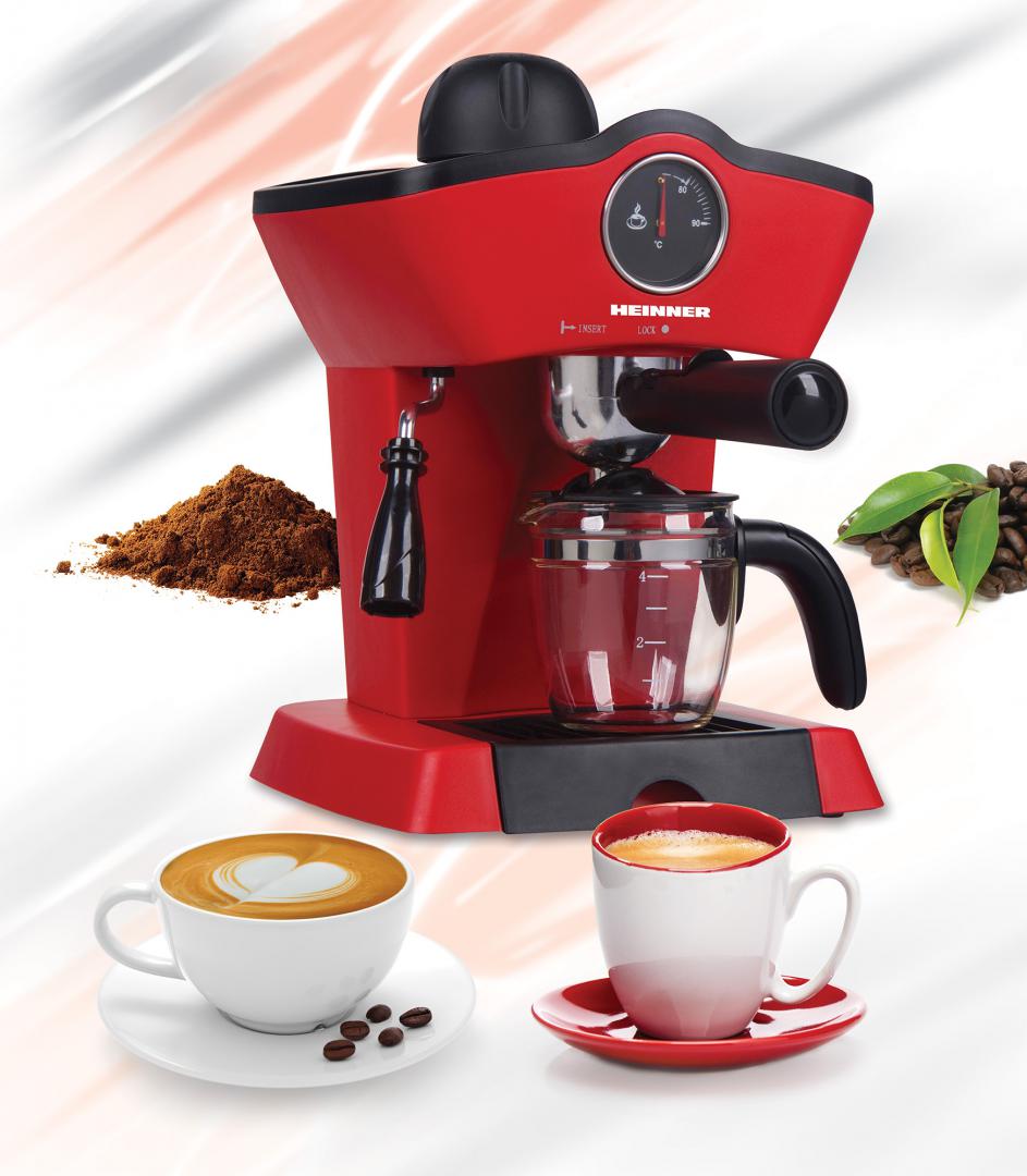 Espressor Heinner HEM-200RD, 800W, 3.5 bar - Rosu - imagine 2