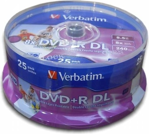 DVD+R Verbatim 8.5GB Double Layer 25buc Printabil 8x